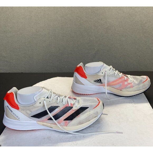 Adidas Men's Adizero Adios 6 Running Shoes: White Black Red: FY4073,Size 12.5 - Picture 1 of 15